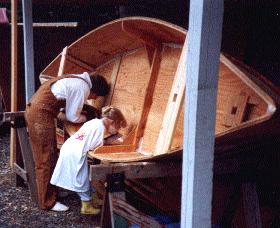 sanding the inner hull