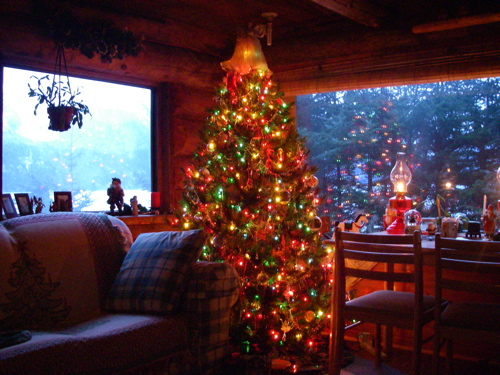 "Livin' around the Christmas Tree . . ." The big artificial tree, 2006.