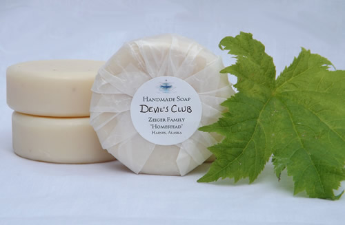 Our homemade devil's club soap, currently a rare commodity! (Photo: Mark A. Zeiger).