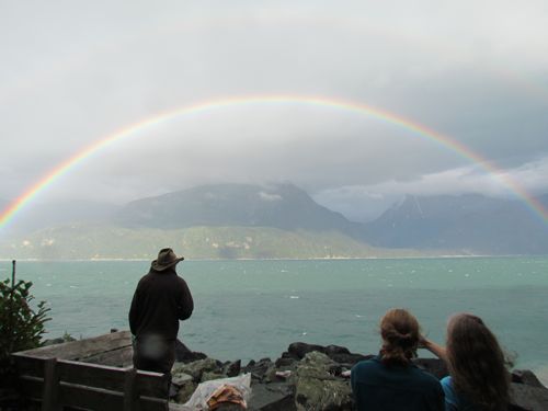 Double rainbow over Lynn Canal: what better way to test swing repairs? (Photo: Mark A. Zeiger).