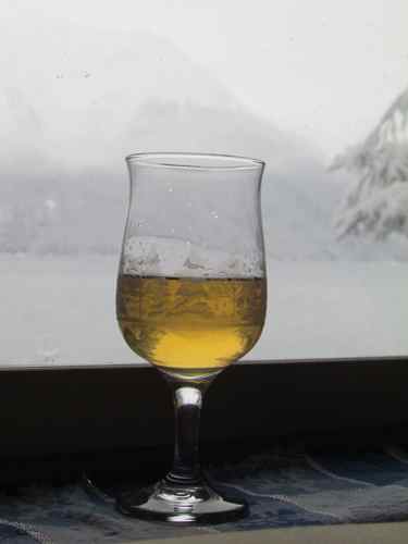 A glass of Chateau de Zeiger Birch 2013 for a cold winter's day (Photo: Mark A. Zeiger).