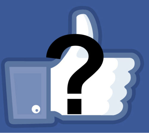Facebook LIKE symbol with question mark