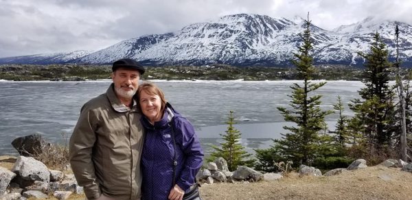Gail and Wood at Fraser Lake BC Canada