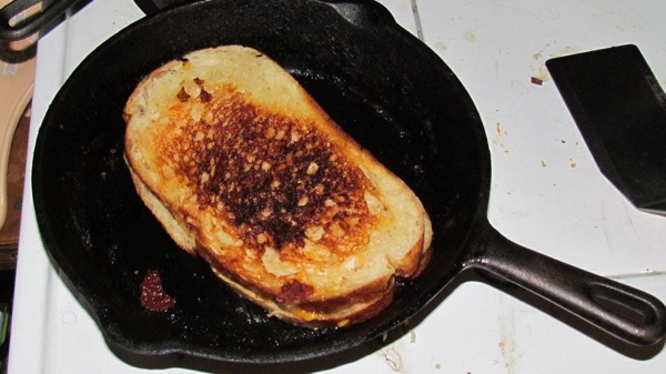 grilled cheese in cast iron